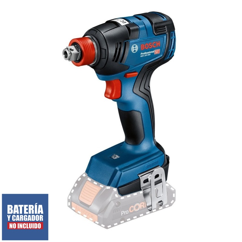 LLAVE DE IMPACTO 1/4" - 1/2" S/BATERIA HEAVY DUTY (#GDX 18V-200 BL) - BOSCH