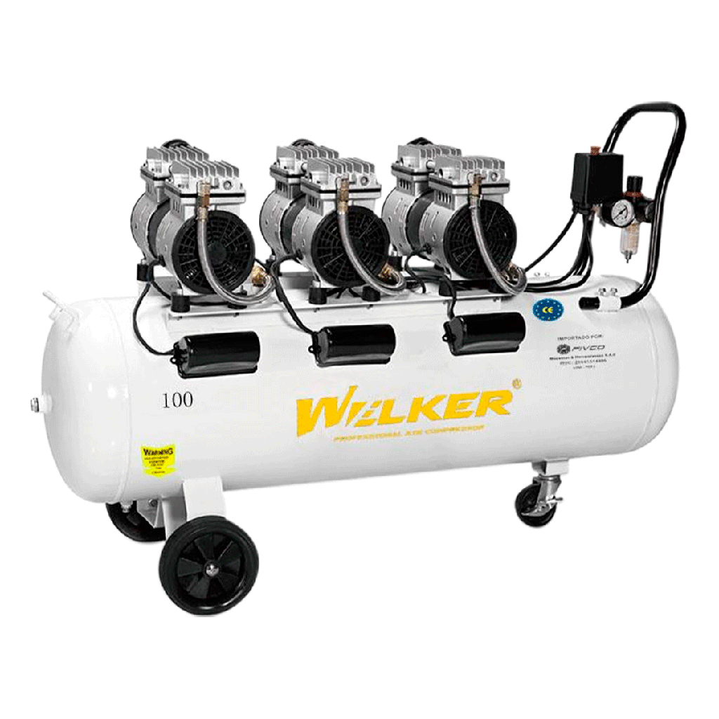 COMPRESORA SIN ACEITE 0.75HPX3 100L 220V/60HZ LH5003 - WELKER