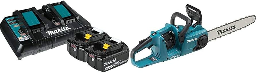 ELECTROSIERRA 16" INALAB. 2BAT. 18V 5.0AH + CARGADOR(X2) 1100W DUC400Z - MAKITA