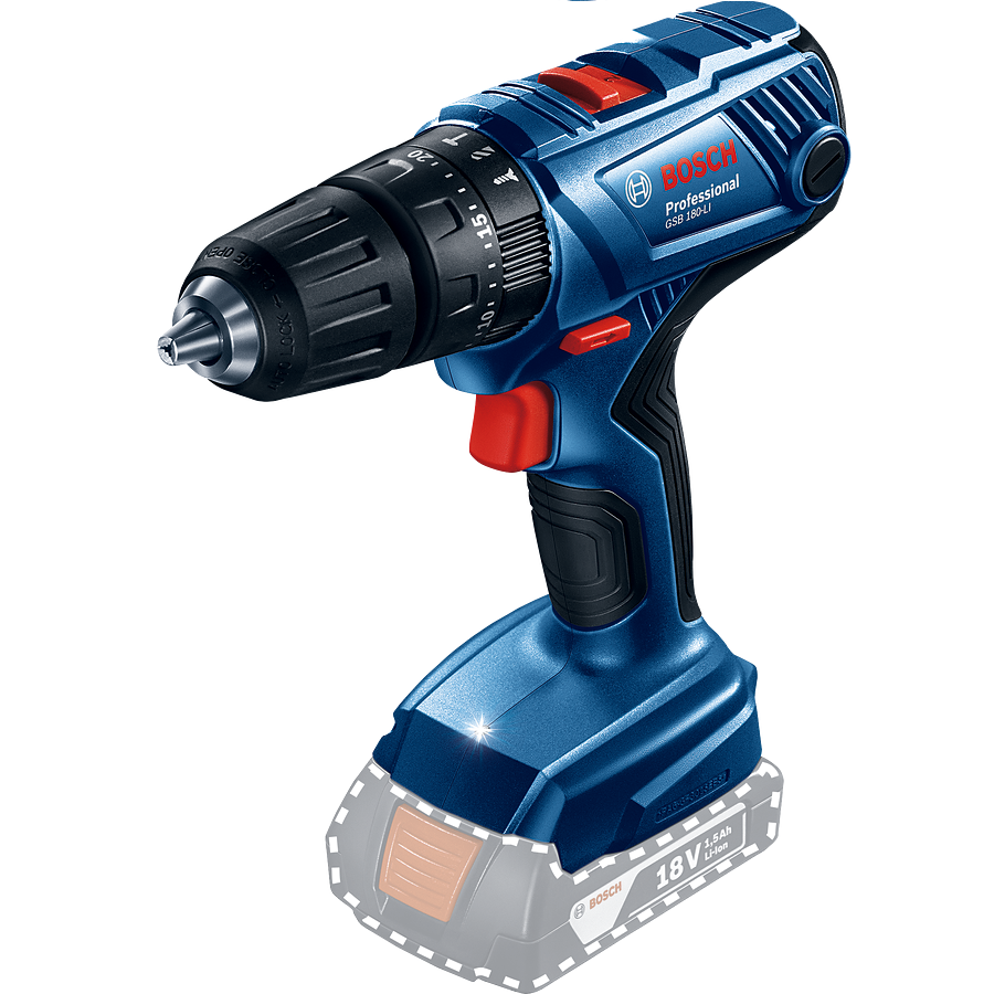 TALADRO ROTOMARTILLO INAL. S/ BATERIA  18V (#GSB 180-LI) - BOSCH