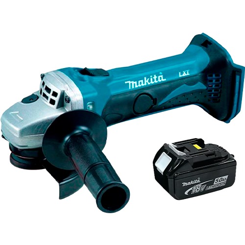ESMERIL ANGULAR INALAMBRICO 4.1/2" DGA452Z  C/ BAT 18V LXT 5.0Ah - MAKITA