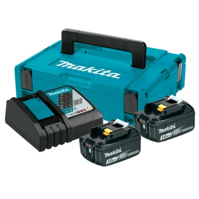 BATER3.0Ah (X2) 18V LXT (BL1830B) + CARGADOR + MAKPAC 197952-5 - MAKITA