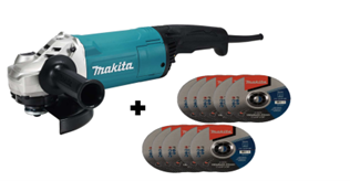 ESMERILADORA ANGULAR 7" 2700W GA7082+ DISCO ABRASIVO (X10) D-74516 - MAKITA