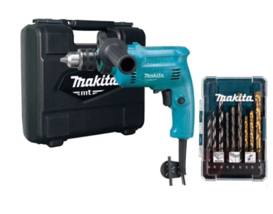 KIT - M0801KB TALADRO PERCUTOR 1/2" 500W MT AZUL C/ MALETIN MAKITA+ JUEGO DE BROCAS 13PZAS (1.5-6.5MM) ASK01002 ASAKI