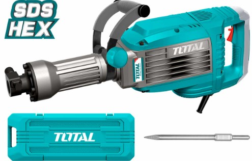 MARTILLO DEMOLEDOR SDS HEX 1700W 50J + 1CINCEL+ JGO CARBONES (#TH217068) - TOTAL