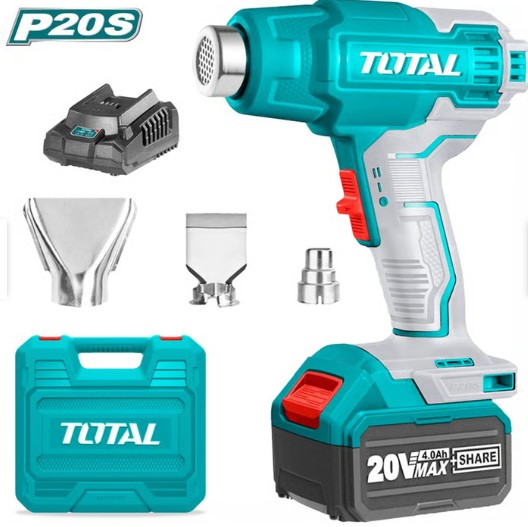 PISTOLA DE CALOR 20V + 1BATER 4.0 Ah + 1CARGADOR (#TBLI20025) - TOTAL