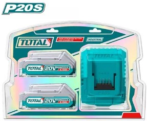 KIT 2BATERIAS ION DE LITIO 20V 2.0Ah + 1 CARGADOR #TFBCPK1222 - TOTAL