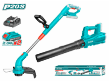 KIT CORTADORA D/PASTO + SOPLADORA 20V + 2BATERIAS 2.0Ah + 1CARGADOR #TOSLI23024 - TOTAL