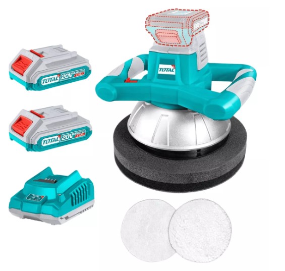 PULIDORA ORBITAL 20V #TOPLI2001+ 2BATER 2.0Ah + 1 CARGADOR #TFBCPK1222 - TOTAL