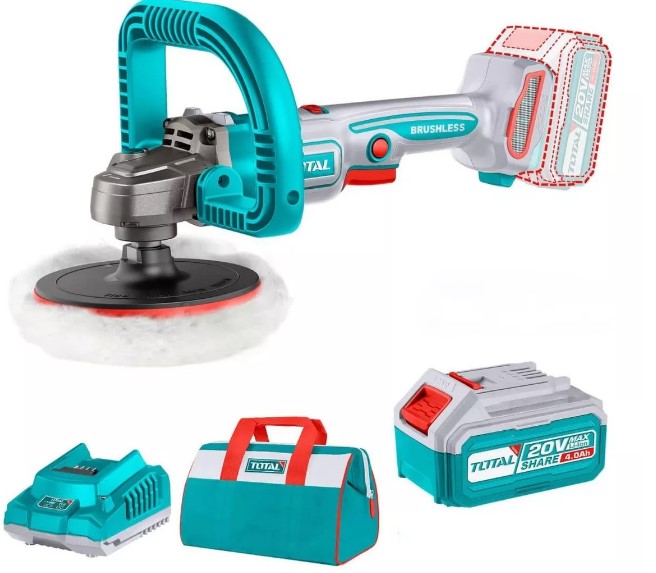 PULIDORA 7" 20V + 1BAT 4.0Ah + CARGADOR TAPLI20181 - TOTAL