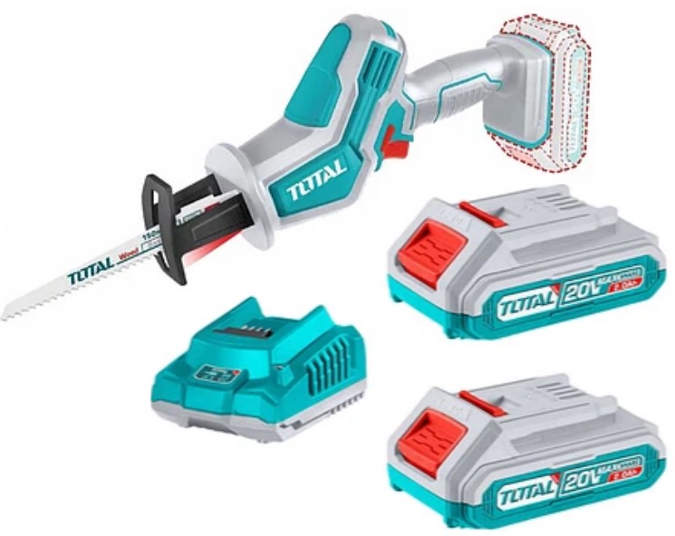 SIERRA SABLE INALAMBRICO 20V TRSLI6506 + KIT CARGADOR 2BATERIAS 2.0Ah + 1 CARGADOR #TFBCPK1222 - TOTAL