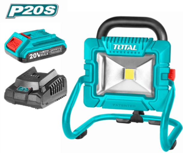LAMPARA DE TRABAJO 20V + 1BATERIA 2.0Ah + 1CARGADOR #TWLI20258 - TOTAL