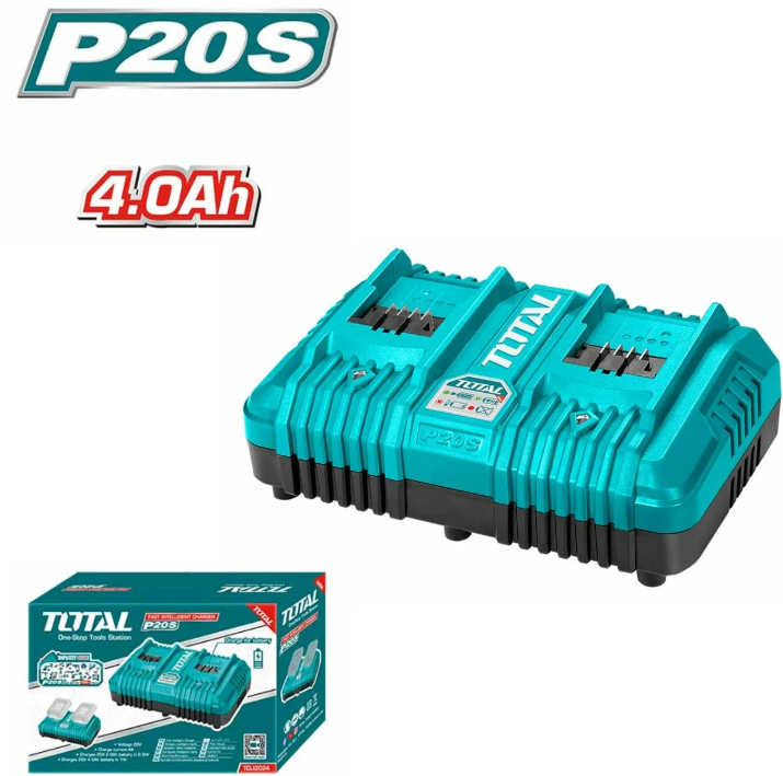 CARGADOR CON DOBLE ENTRADA 4.0Ah 20V #TCLI2034 - TOTAL