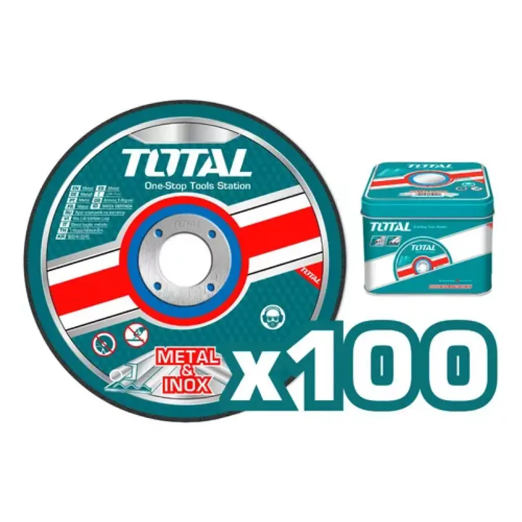KIT X 100 DISCOS DE CORTE 4.1/2" 1.0MM (#TAC210115100)  - TOTAL
