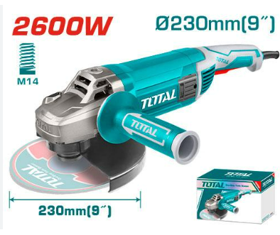AMOLADORA ANGULAR 9" 2600W INDUSTRIAL #TG1262306 - TOTAL