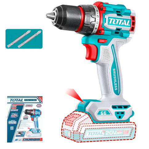 TALADRO BRUSHLESS 66NM 20V / 13MM  ( CABEZAL SOLO ) #TIDLI206681 - TOTAL