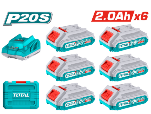 PACK 6 BATERIAS DE ION DE LITIO 2.0Ah+ CARGADOR #TFBCLI20611 - TOTAL