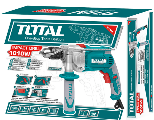 TALADRO PERCUTOR ATORNILLADOR  1010W / 13MM / 2800RPM #TG111136- TOTAL