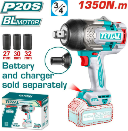 LLAVE DE IMPACTO INDUSTRIAL 3/4" 20V BRUSHLESS 1350NM / EQUIPO SOLO (#TIWLI201351) - TOTAL