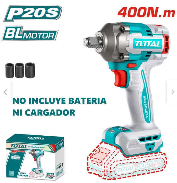 LLAVE DE IMPACTO 400NM MOTOR BL (EQUIPO SOLO) #TIWLI20401 - TOTAL