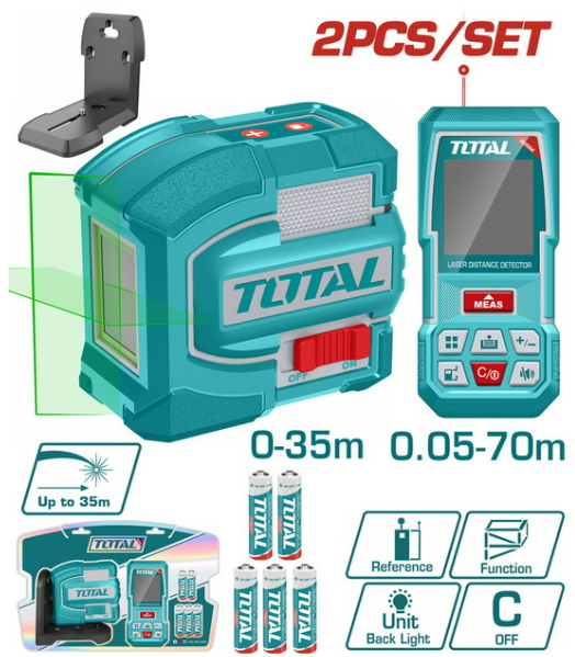 COMBO NIVEL LASER 0-35M + MEDIDOR LASER 0.05-70M#TOSLL0401 - TOTAL