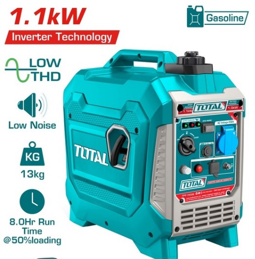 GENERADOR A GASOLINA SILENCIOSO ENCAPSULADO 1100W #TP515006 - TOTAL