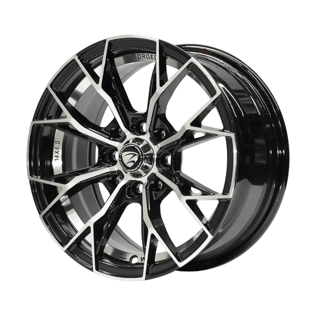 JUEGO AROS AUTOS (14"x6.0) (4x100) GREY MACHINE #RGW134 - ZEHLENDORF 