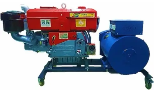 GENERADOR TRIFASICO STC-30 DE 30KW 220V/380V/60HZ MCA-LIMAX C/MOTOR ESTACIONARIO DIESEL / 33HP / ZH1133WPD - JIANGDONG + CARRETA