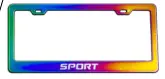PORTA PLACA ACERO INOXIDABLE AZUL CARBON UNIVERSAL #P-54 - IMSERSA 