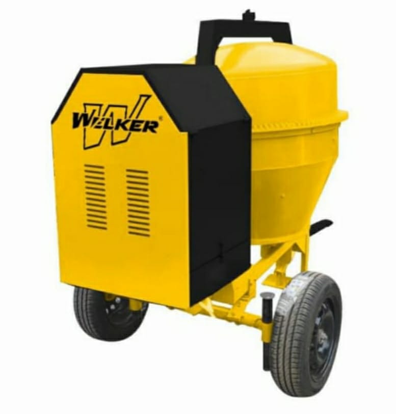 [PR/07480] MEZCLADORA TROMPO PESADA DE DOBLE PIÑON / YUGO 4X4 YELLOW / BLACK  + MOTOR 16HP BONHOEFFER - WELKER 
