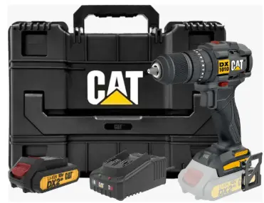 TALADRO ATORNILLADOR 18V 50NM + 2 BATERIAS 2.0AH #DX1010 - CAT