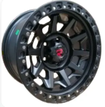 JUEGO DE AROS (16"x8.0)(6x139.7) ET 0 CB 106.1 SATIN MATTE BLACK CHROME RIVETS #QC1261 #15205 - ROMAX