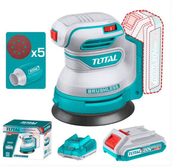 LIJADORA ACABADOS (90X180MM) 13000RPM + 1 BATERIA DE 4.0AH 20V #TFSLI20313 - TOTAL