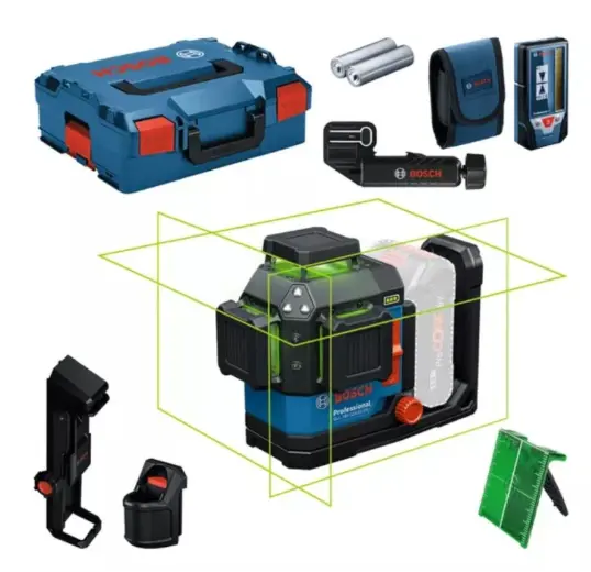 NIVEL LASER DE 3 LINEAS VERDE (35 METROS/240 METROS) 18V #GLL 18V-120-33 CG - BOSCH