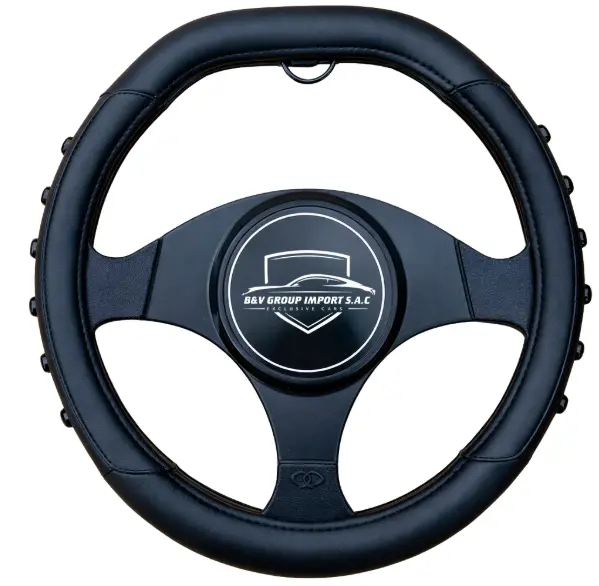 FORRO DE VOLANTE DE VEHÍCULO DEPORTIVO MASAGEADOR NEGRO (38 CM) #1055016 - B&V