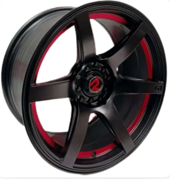 JUEGO DE AROS (16"x8.0)(10x100/114.3) ET 0 CB 73.1 RED BLKM #X1104 #1640 - ROMAX 