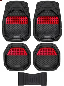 PISO BANDEJA DETALLE FIBRA DE CARBON ROJO (5 PIEZAS) #JET BATA-RED - SPARCO 