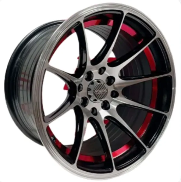 JUEGO DE AROS (15"x8.25)(8x100/114.3) - ET-12 CB73.1 MB + RED UC #NS-024(151240) #1529 - NISOSHI 