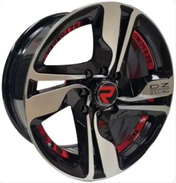 JUEGO DE AROS (15"x7.0)(8x100/114.3) - ET:15 CB:73.1 RED UNDERCUT BLACK MACHINED FACE #DX381 #1529 - ROMAX