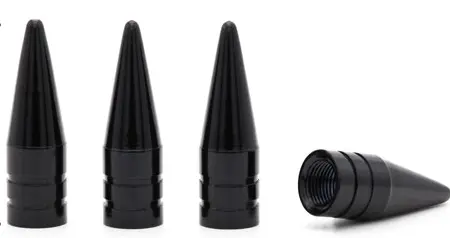 TAPAS DE PITON DE LLANTAS DISEÑO PUNTA COLOR NEGRO (4 PIEZAS) #JET PIT-M9 BK - SPARCO