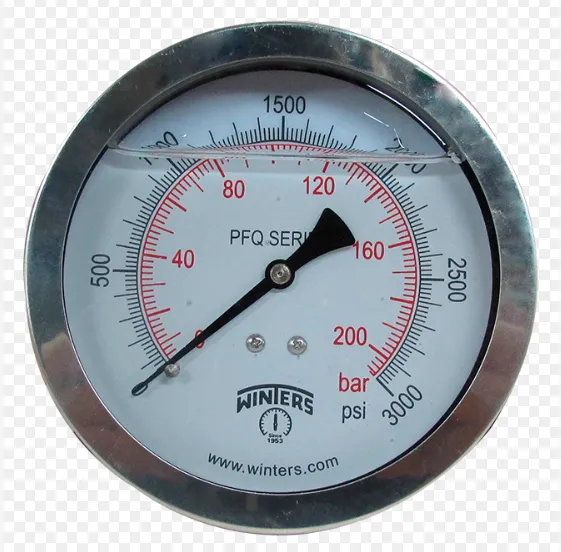MANOMETRO DE 2.5" 0-1000 PSI POSTERIOR CON GLICERINA + BRIDA FRONTAL - WINTERS