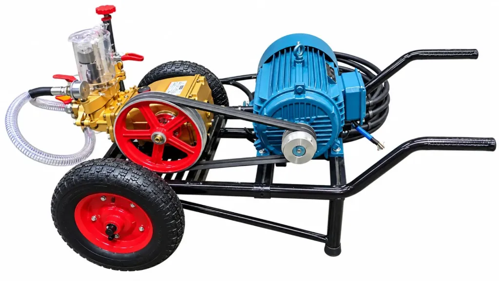 BOMBA LAVADORA FUMIGADORA HL-80A CERAMICO + MOTOR COBRE/TRIFASICO 7.5HP CON CARRETA - WELKER