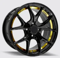 JUEGO DE AROS (15"x6.5) (4x100) 35 73.1 BLACK + GOLD UNDER CUT #8935 - ZEHLENDORF
