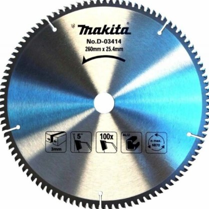 SIERRA CIRCULAR DIAMANTADA P/ALUMINIO 10" 100 DIENTES D-03414 - MAKITA