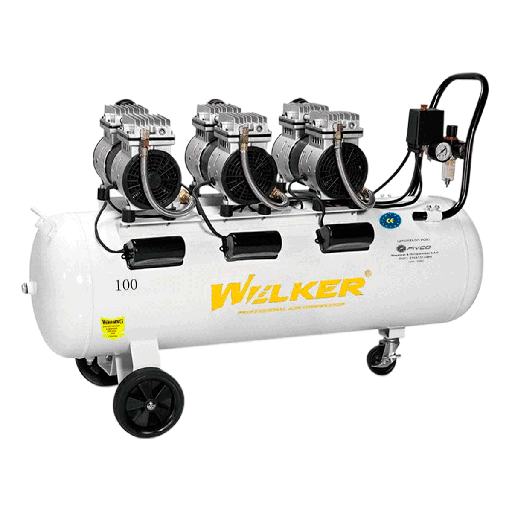 [47591] COMPRESORA SIN ACEITE 0.75HPX3 100L 220V/60HZ LH5003 - WELKER