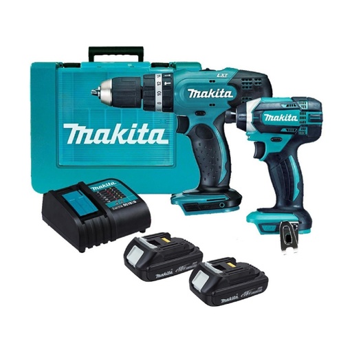[76461] KIT TALADRO 1/2" 18V + AMOLADORA 4 1/2" 18V DLX2060 - MAKITA