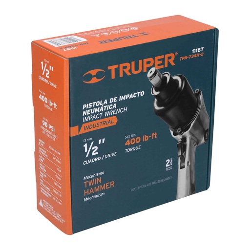 [47518] PISTOLA DE IMPACTO NEUMATICA 1/2" INDUSTRIAL #11187 - TRUPER