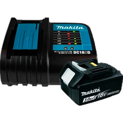 [77086] SET DE BATERIA 3.Ah (BL1830B) + CARGADOR RAPIDO (DC18RC) LXT 18V 191A24-4 - MAKITA