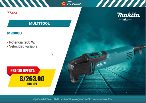 [77323] M9800B MULTI TOOL 200W MT AZUL / 15,000-22,000 OPM - MAKITA