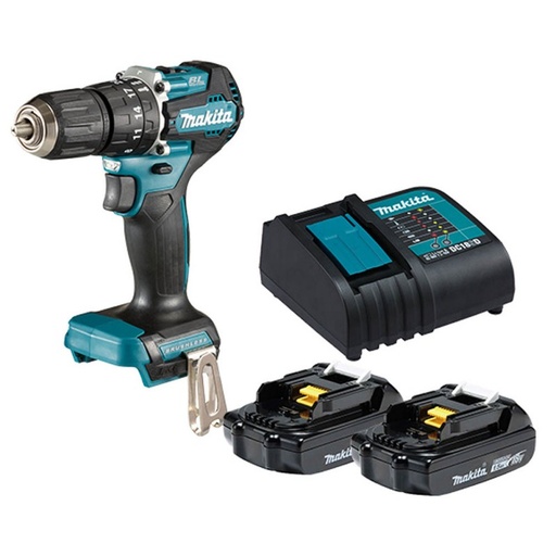 [PR/00667] TALADRO PERC. 1/2" DHP487SYX2 INAL. 2BAT. 1.5Ah Y CARGADOR + MALETIN - MAKITA